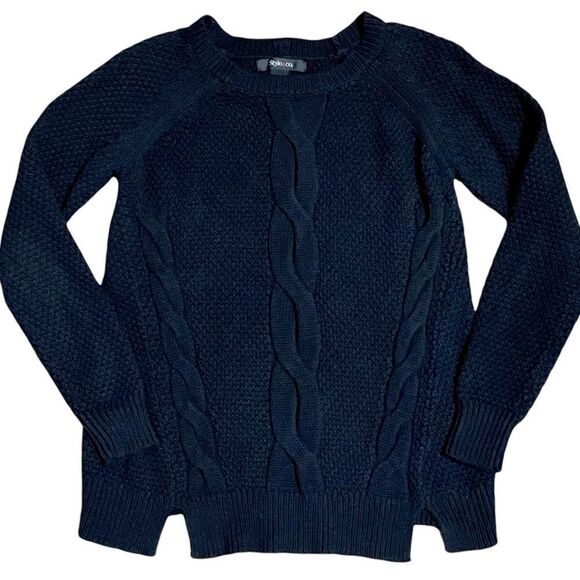 Style & Co Black Knit Button Back Sweater XSMALL - Picture 1 of 12